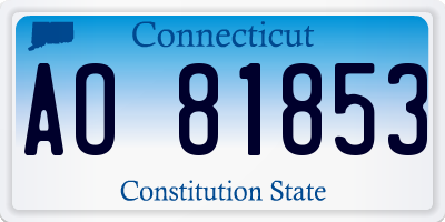 CT license plate AO81853