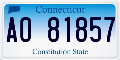 CT license plate AO81857