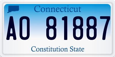 CT license plate AO81887