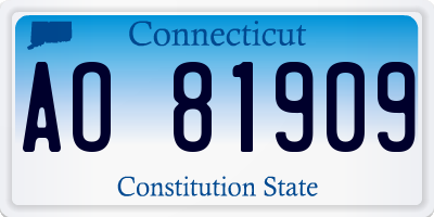 CT license plate AO81909