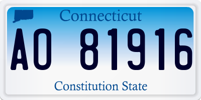 CT license plate AO81916