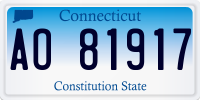 CT license plate AO81917