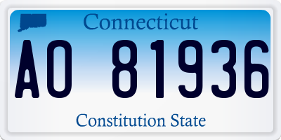 CT license plate AO81936