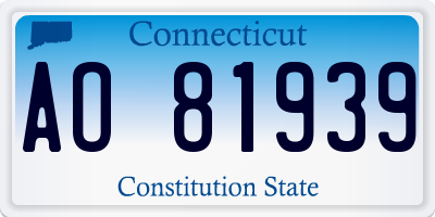 CT license plate AO81939