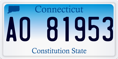 CT license plate AO81953