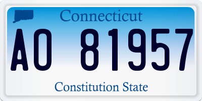 CT license plate AO81957