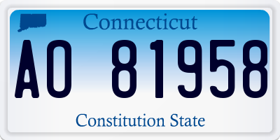 CT license plate AO81958