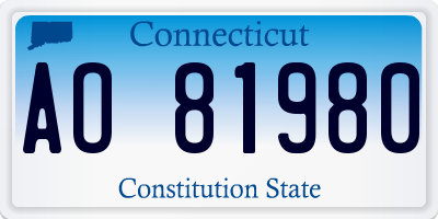 CT license plate AO81980