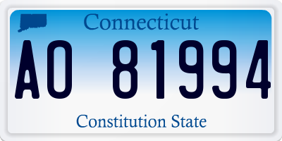 CT license plate AO81994