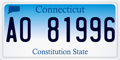 CT license plate AO81996