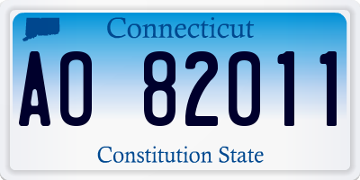 CT license plate AO82011