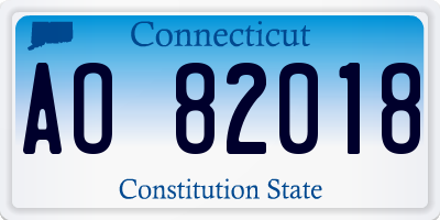 CT license plate AO82018