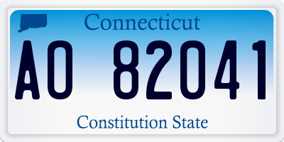 CT license plate AO82041