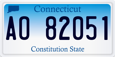 CT license plate AO82051