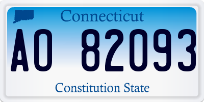 CT license plate AO82093