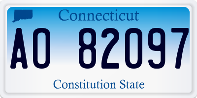 CT license plate AO82097