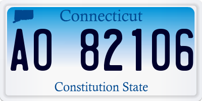 CT license plate AO82106
