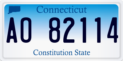 CT license plate AO82114
