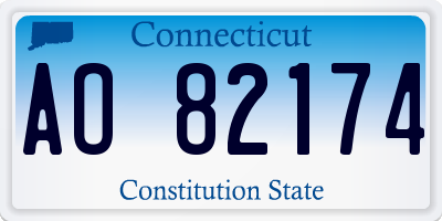 CT license plate AO82174