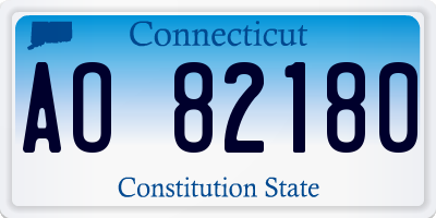CT license plate AO82180