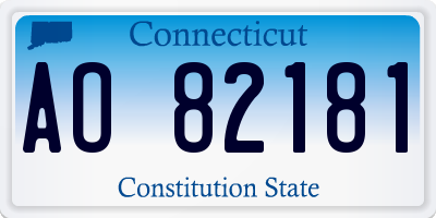CT license plate AO82181