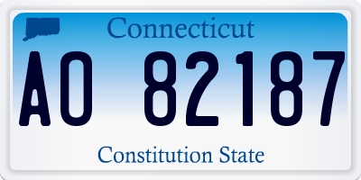 CT license plate AO82187