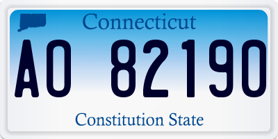 CT license plate AO82190
