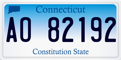 CT license plate AO82192