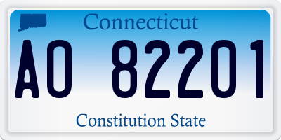 CT license plate AO82201