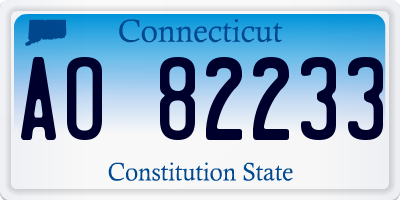 CT license plate AO82233