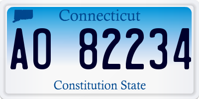 CT license plate AO82234