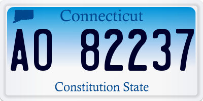 CT license plate AO82237