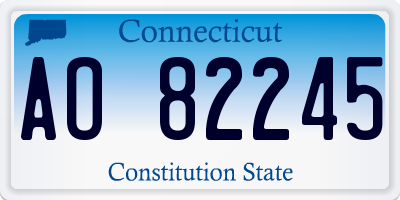 CT license plate AO82245