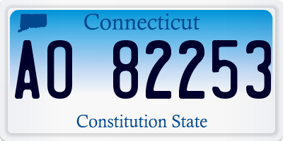 CT license plate AO82253