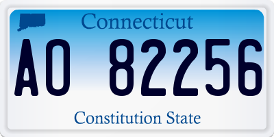 CT license plate AO82256