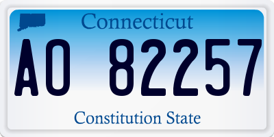 CT license plate AO82257