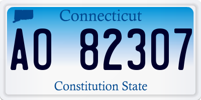 CT license plate AO82307