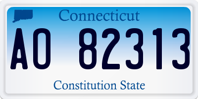 CT license plate AO82313