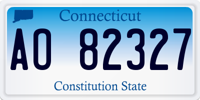 CT license plate AO82327