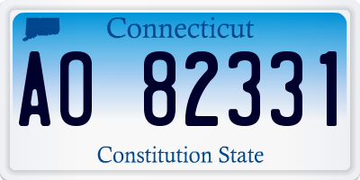 CT license plate AO82331