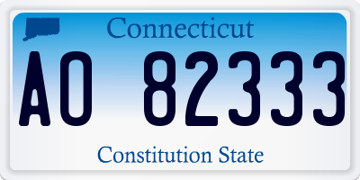 CT license plate AO82333