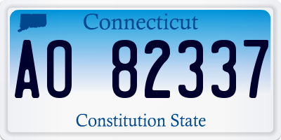 CT license plate AO82337