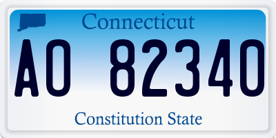 CT license plate AO82340