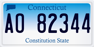 CT license plate AO82344