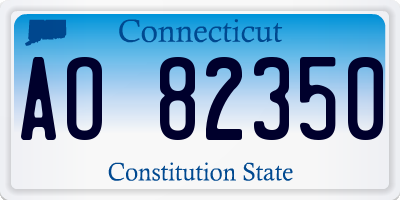 CT license plate AO82350