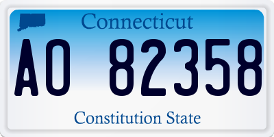 CT license plate AO82358