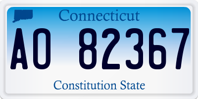 CT license plate AO82367