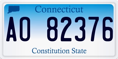 CT license plate AO82376