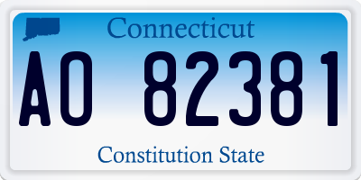 CT license plate AO82381