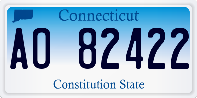 CT license plate AO82422